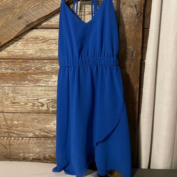 Vintage Havana Royal Blue Tiered Mini Dress Size Small - Picture 1 of 6